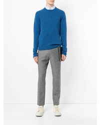 Мужской синий свитер с круглым вырезом от Drumohr