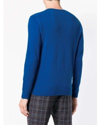 Мужской синий свитер с круглым вырезом от Altea