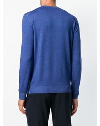 Мужской синий свитер с круглым вырезом от Cruciani