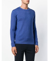 Мужской синий свитер с круглым вырезом от Cruciani