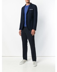 Мужской синий свитер с круглым вырезом от Cruciani