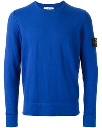 Мужской синий свитер с круглым вырезом от Stone Island