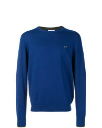 Мужской синий свитер с круглым вырезом от Sun 68