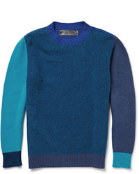 Мужской синий свитер с круглым вырезом от The Elder Statesman
