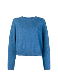 Женский синий свитер с круглым вырезом от Theory