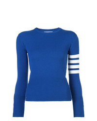 Женский синий свитер с круглым вырезом от Thom Browne
