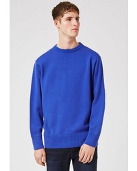 Мужской синий свитер с круглым вырезом от Topman