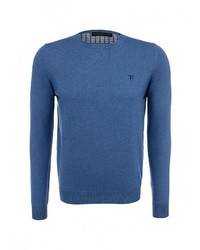 Мужской синий свитер с круглым вырезом от Trussardi Jeans
