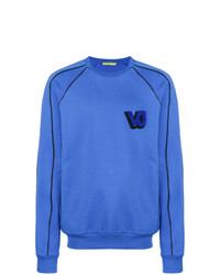 Мужской синий свитер с круглым вырезом от Versace Jeans