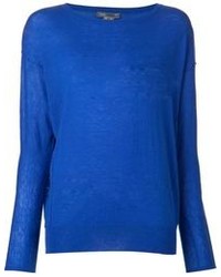 Женский синий свитер с круглым вырезом от Vince