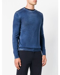 Мужской синий свитер с круглым вырезом от Altea