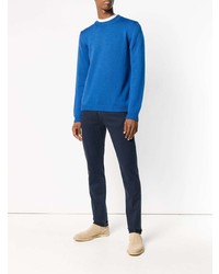 Мужской синий свитер с круглым вырезом от Roberto Collina