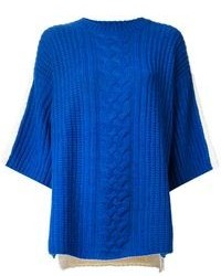Женский синий свитер с круглым вырезом