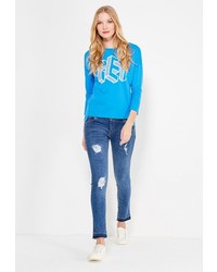 Женский синий свитер с круглым вырезом от Спартак