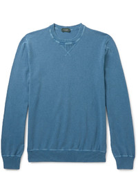 Мужской синий свитер от Incotex