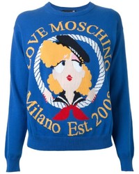 Женский синий свитер от Love Moschino