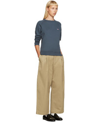 Женский синий свитер от MAISON KITSUNE