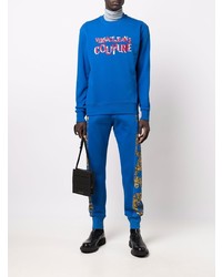 Мужской синий свитшот с вышивкой от VERSACE JEANS COUTURE