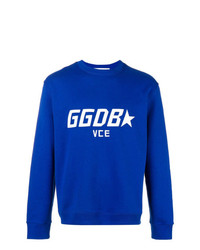 Мужской синий свитшот с вышивкой от Golden Goose Deluxe Brand