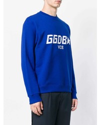 Мужской синий свитшот с вышивкой от Golden Goose Deluxe Brand