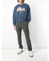 Мужской синий свитшот с принтом от Palm Angels