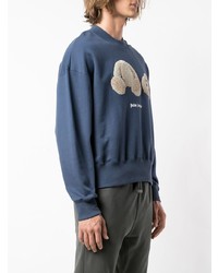 Мужской синий свитшот с принтом от Palm Angels