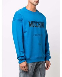 Мужской синий свитшот с принтом от Moschino