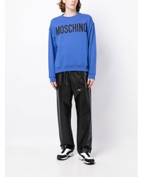 Мужской синий свитшот с принтом от Moschino