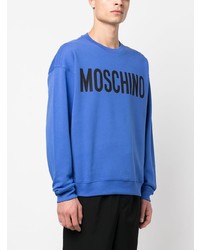 Мужской синий свитшот с принтом от Moschino