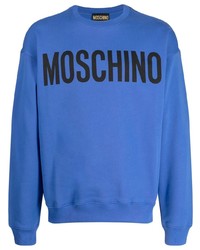 Мужской синий свитшот с принтом от Moschino
