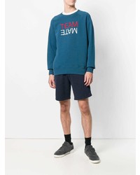 Мужской синий свитшот с принтом от Ron Dorff