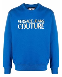 Мужской синий свитшот с принтом от VERSACE JEANS COUTURE