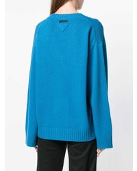 Синий свободный свитер от Prada