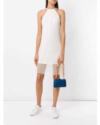 Синий соломенный клатч от Serpui