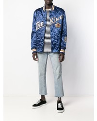 Мужской синий стеганый бомбер от Dolce & Gabbana