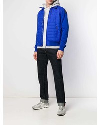 Мужской синий стеганый бомбер от Parajumpers