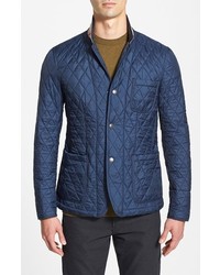 Синий стеганый пиджак