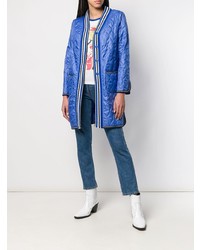 Женский синий стеганый пуховик от Ermanno Scervino