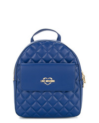 Женский синий стеганый рюкзак от Love Moschino
