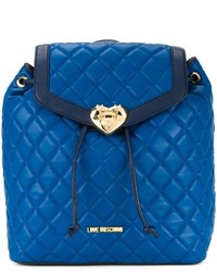 Женский синий стеганый рюкзак от Love Moschino