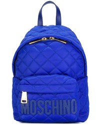 Женский синий стеганый рюкзак от Moschino