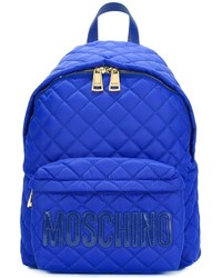 Женский синий стеганый рюкзак от Moschino