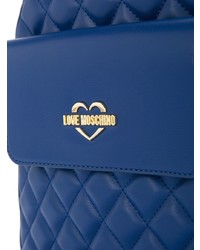 Женский синий стеганый рюкзак от Love Moschino