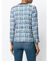 Женский синий твидовый жакет от Edward Achour Paris