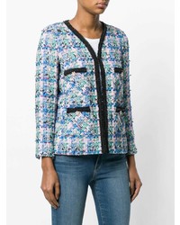 Женский синий твидовый жакет от Edward Achour Paris