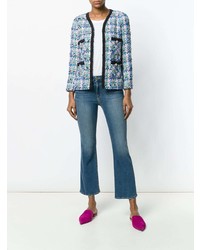 Женский синий твидовый жакет от Edward Achour Paris