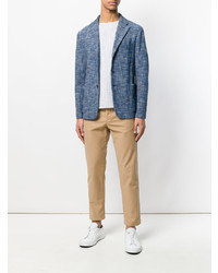 Мужской синий твидовый пиджак от Barena