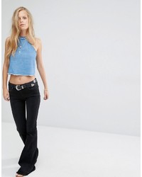 Синий укороченный топ от Pull&Bear