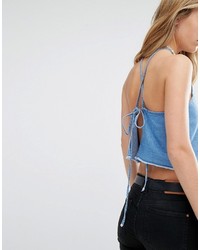 Синий укороченный топ от Pull&Bear