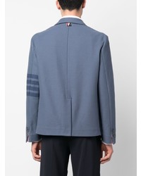 Мужской синий хлопковый пиджак в вертикальную полоску от Thom Browne